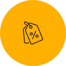Voucher symbol in a yellow bubble